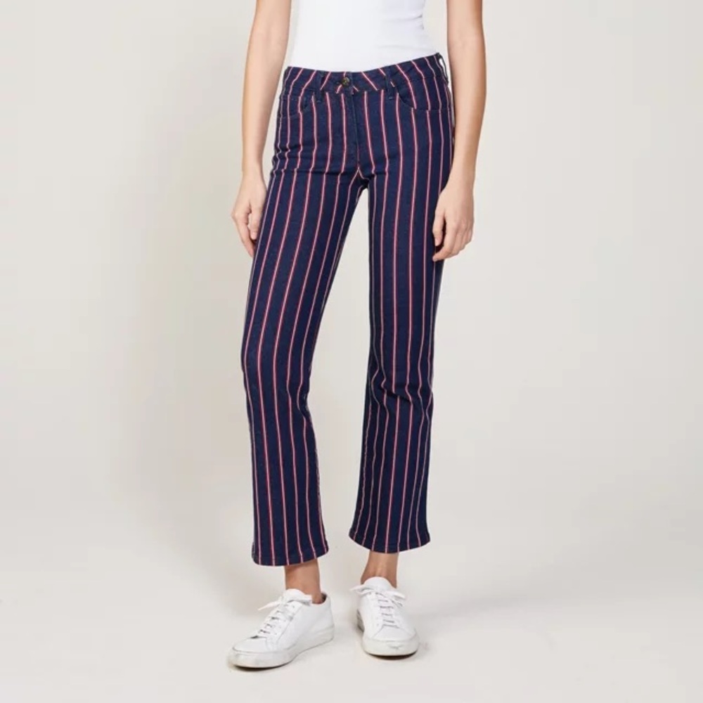 3x1 Striped Tabby Cropped Flare Jeans 24